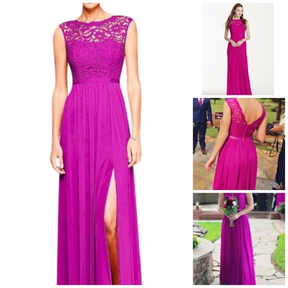 David’s Bridal Dresses & Skirts - David’s Bridal Sleeveless Long Mesh Ruched Dress